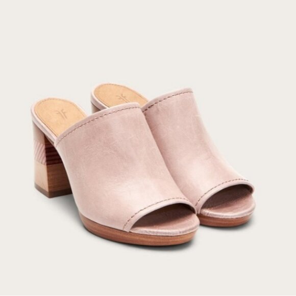 FRYE Leather Blake Chevron Mule Lilac Sandal - Picture 2 of 10